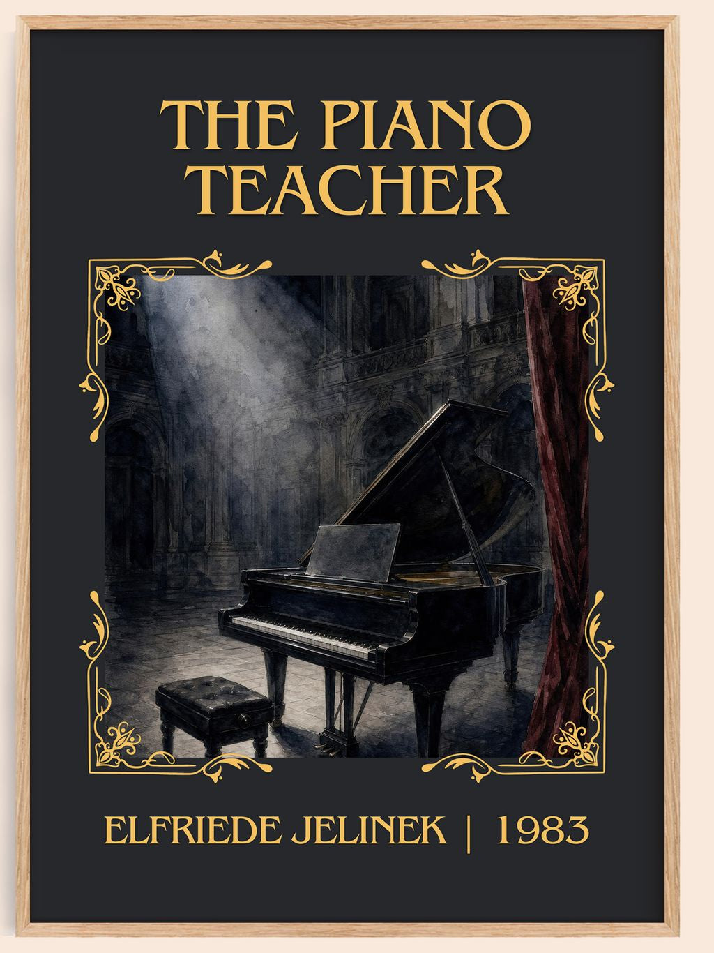 The Piano Teacher Classic Book Art Print by Elfriede Jelinek – book poster