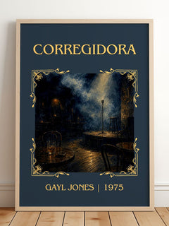 Corregidora Classic Book Art Print by Gayl Jones – framed print leaning on a wooden floor