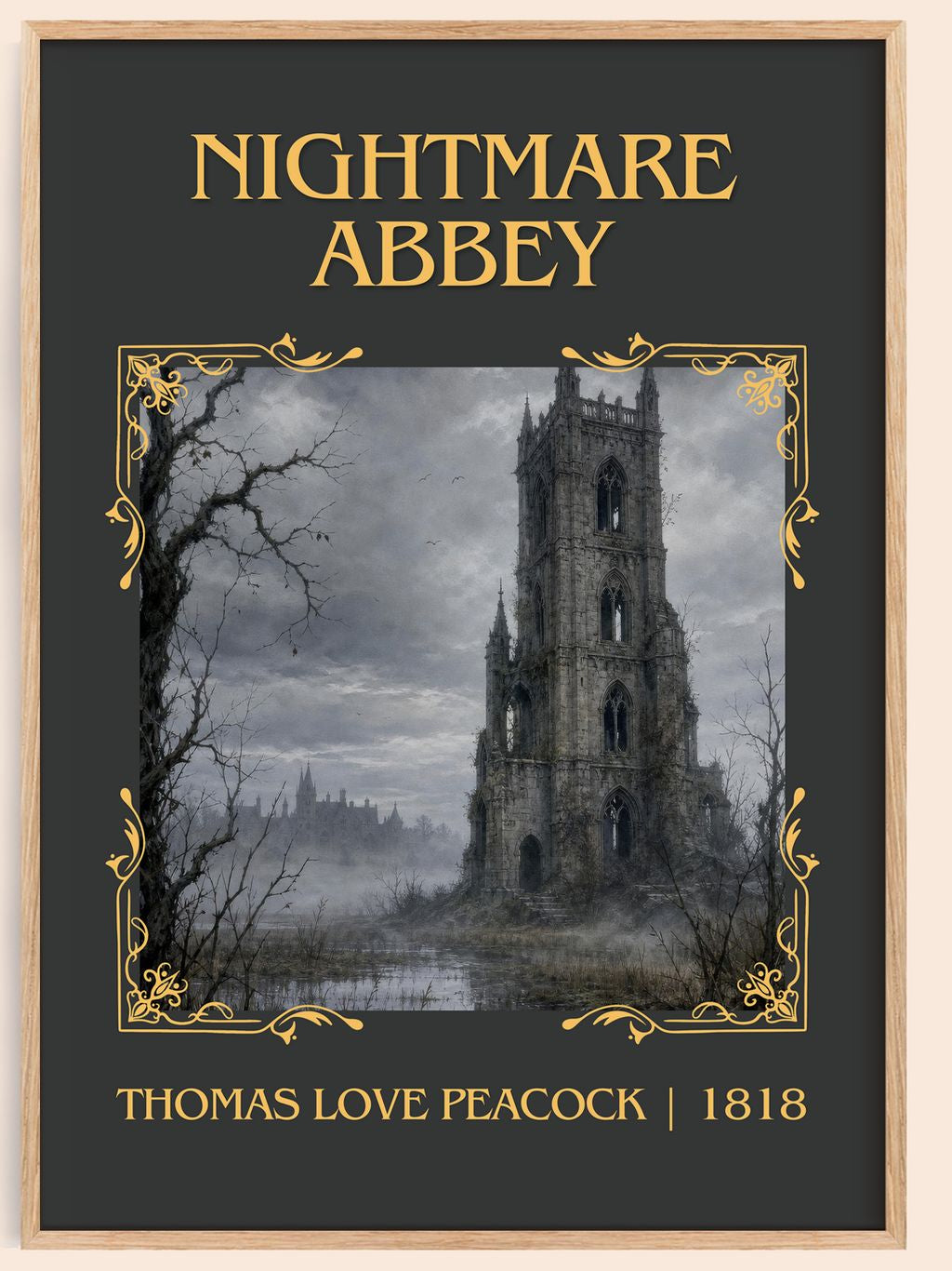 Nightmare Abbey Classic Book Art Print by Thomas Love Peacock – book poster