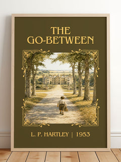 The Go-Between Classic Book Art Print by L. P. Hartley – framed print leaning on a wooden floor