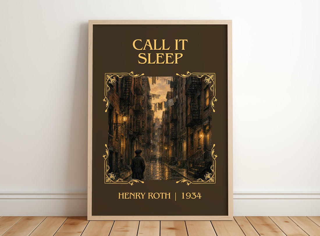 Call It Sleep Classic Book Art Print by Henry Roth – framed print leaning on a wooden floor