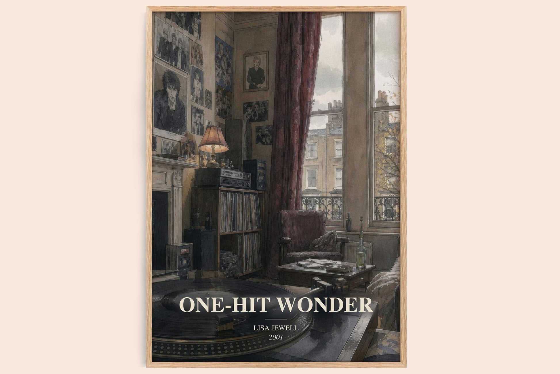 One-Hit Wonder watercolour book poster by Lisa Jewell – framed literary art print
