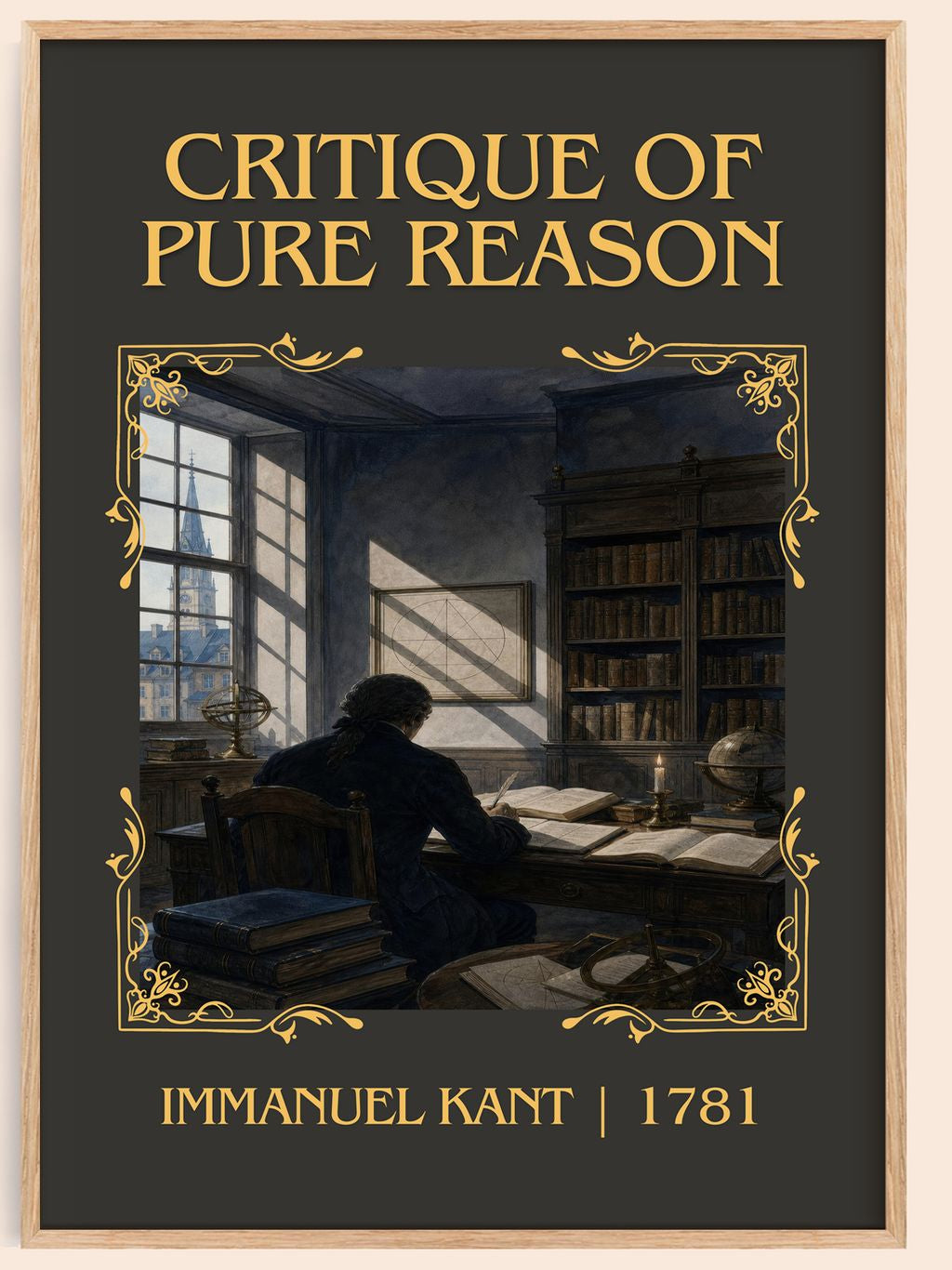 Critique of Pure Reason Classic Book Art Print by Immanuel Kant – book poster