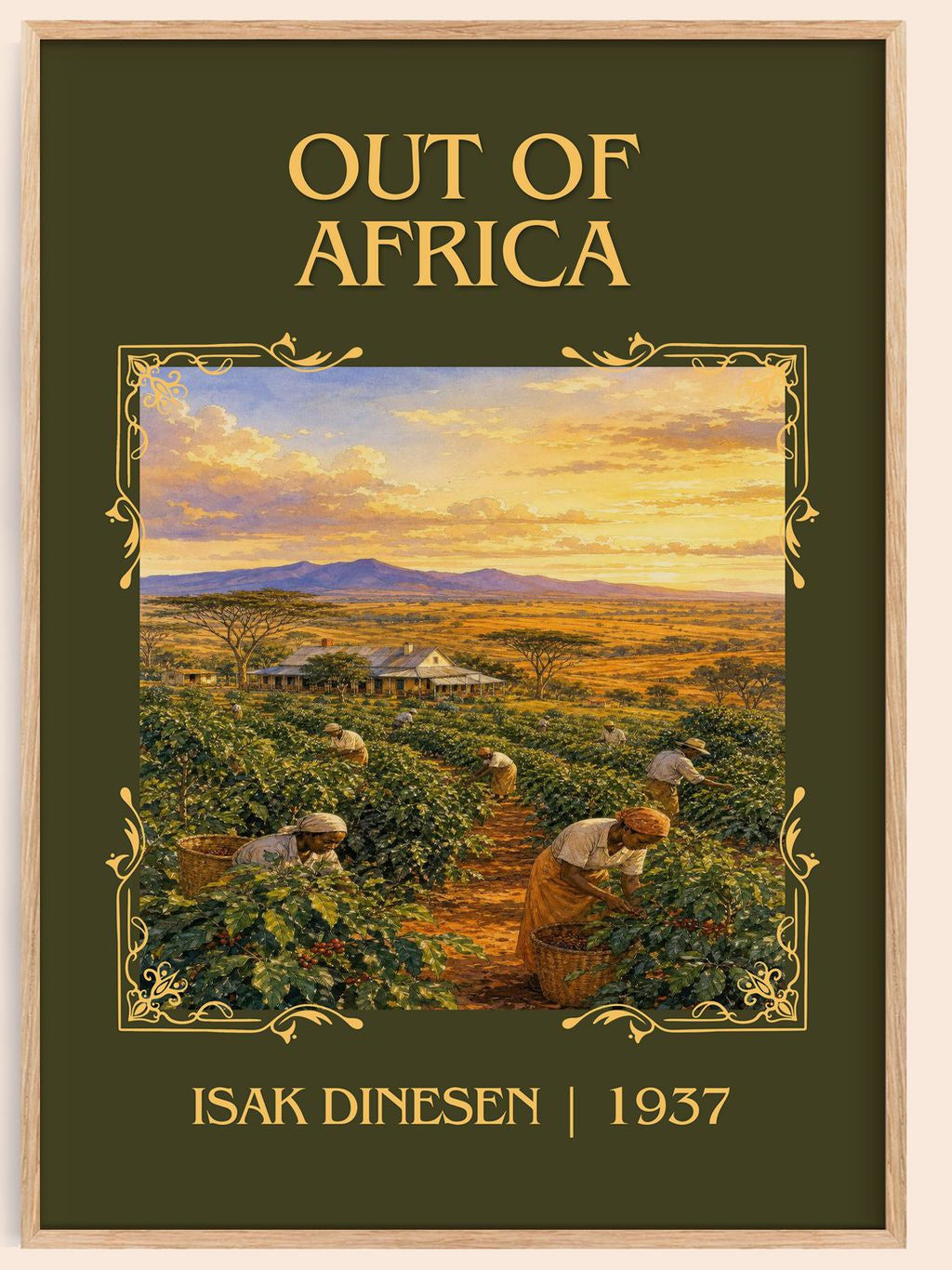 Out of Africa Classic Book Art Print by Isak Dinesen – book poster