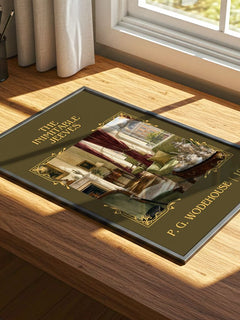 The Inimitable Jeeves Classic Book Art Print by P. G. Wodehouse – print on a sunlit desk