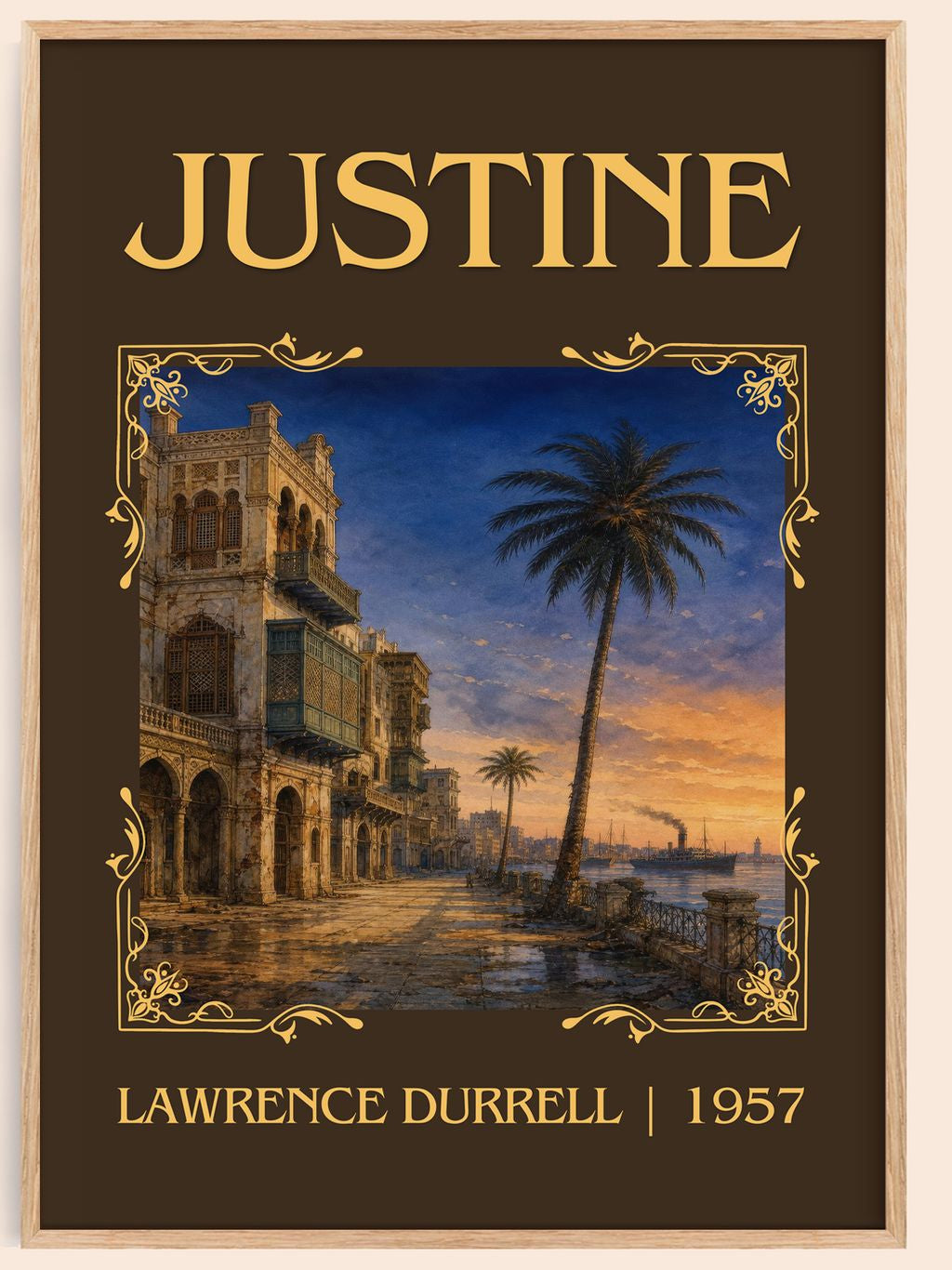 Justine Classic Book Art Print by Lawrence Durrell – book poster