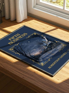 Fifth Business Classic Book Art Print by Robertson Davies – print on a sunlit desk