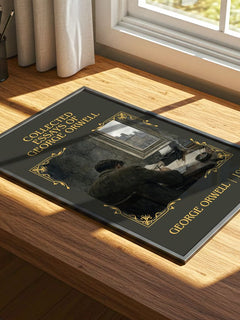 Collected Essays of George Orwell Classic Book Art Print by G. Orwell – print on a sunlit desk
