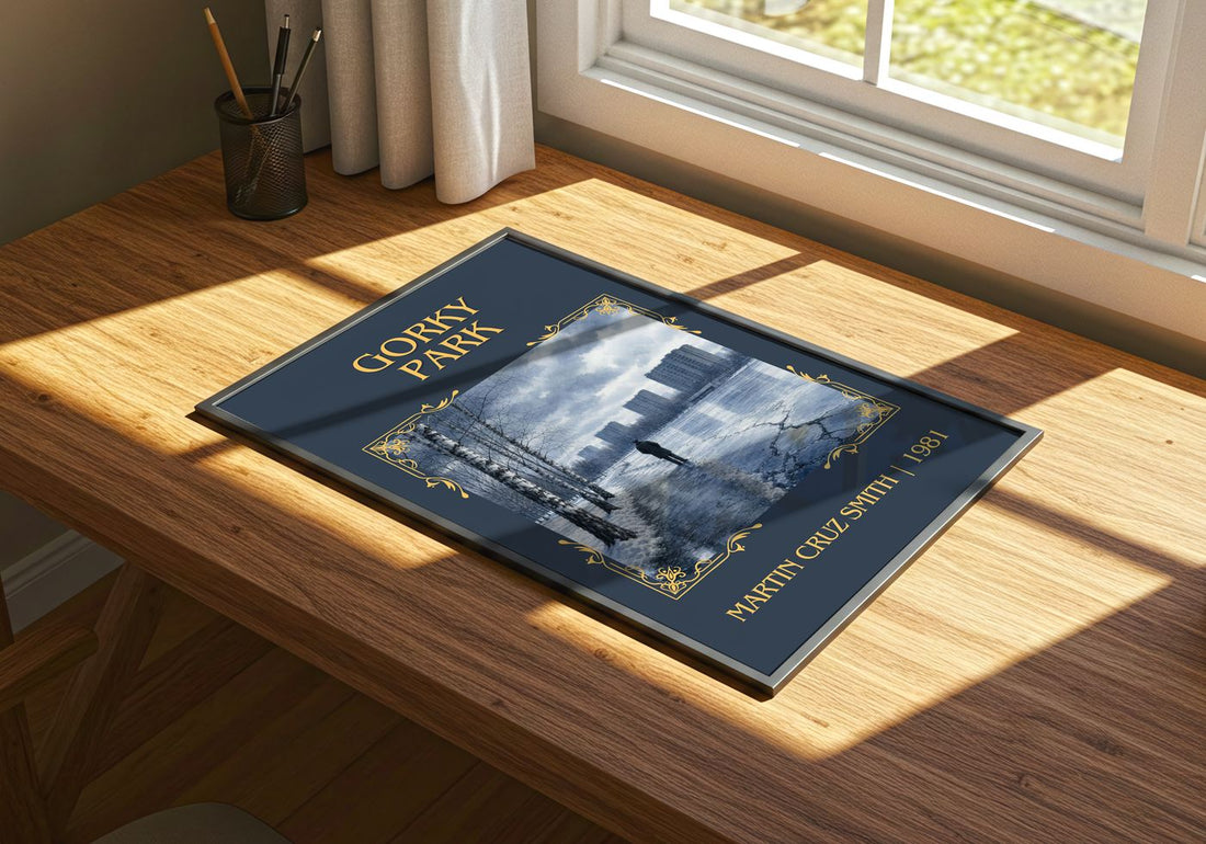 Gorky Park Classic Book Art Print by Martin Cruz Smith – print on a sunlit desk