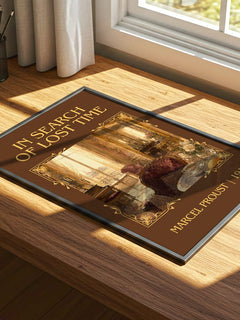 In Search of Lost Time Classic Book Art Print by Marcel Proust – print on a sunlit desk
