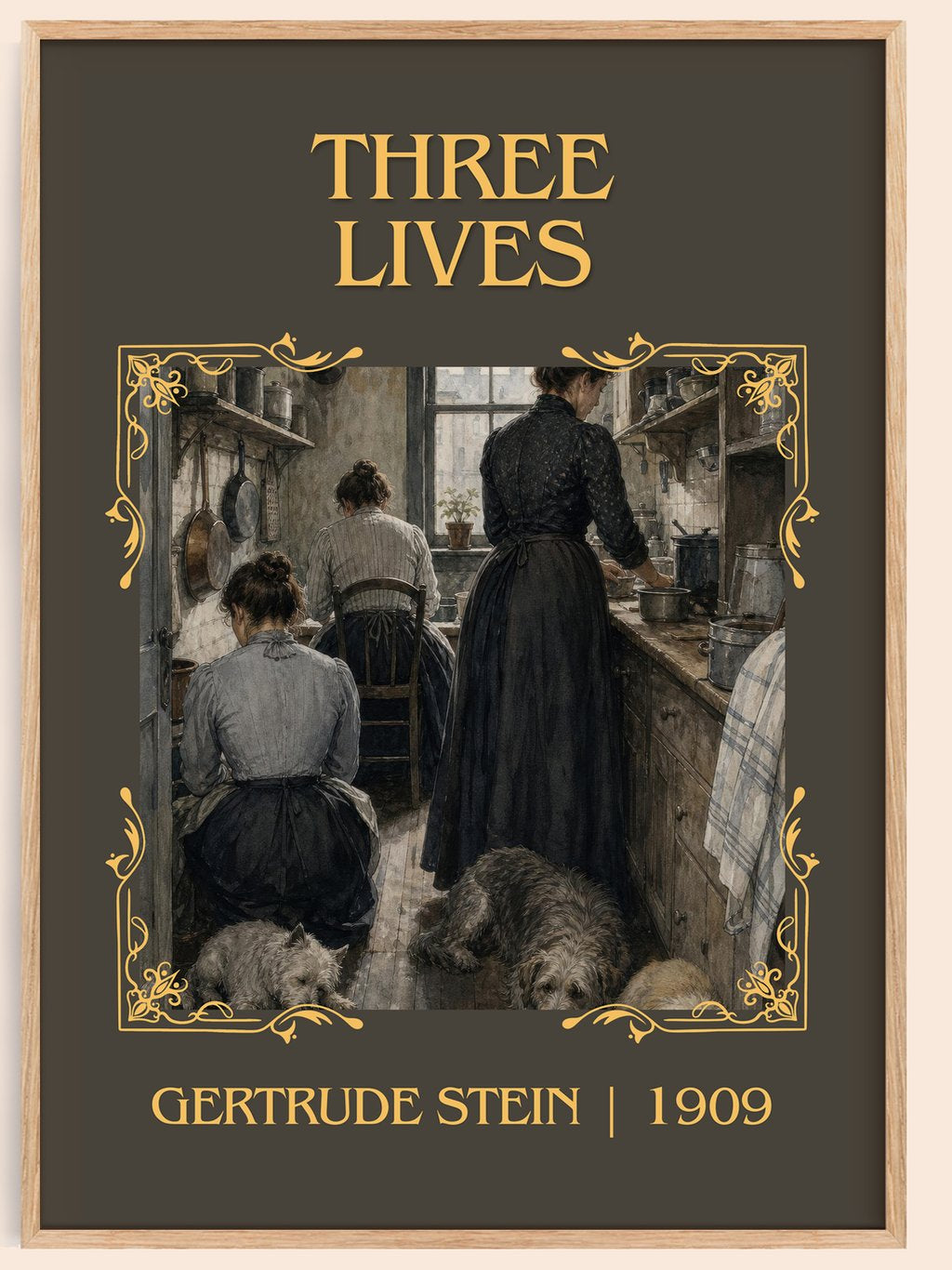 Three Lives Classic Book Art Print by Gertrude Stein – book poster