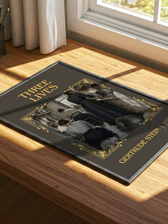 Three Lives Classic Book Art Print by Gertrude Stein – print on a sunlit desk