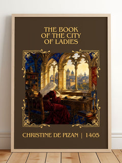 Book of the City of Ladies Classic Book Art Print by C. Pizan – framed print leaning on a wooden floor
