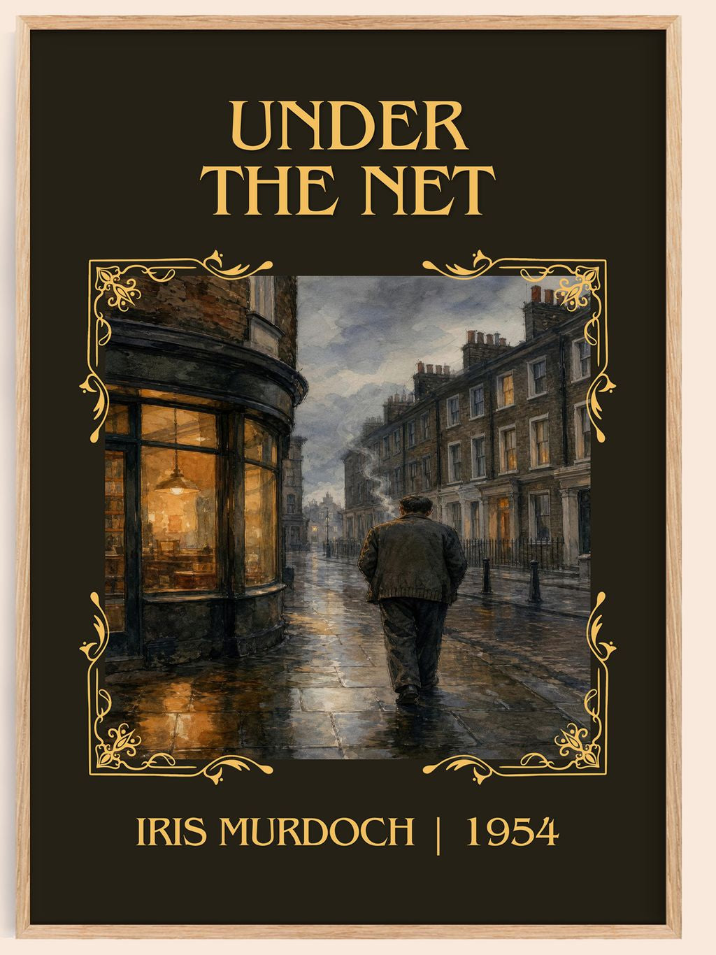 Under the Net Classic Book Art Print by Iris Murdoch – book poster