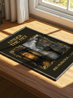 Under the Net Classic Book Art Print by Iris Murdoch – print on a sunlit desk