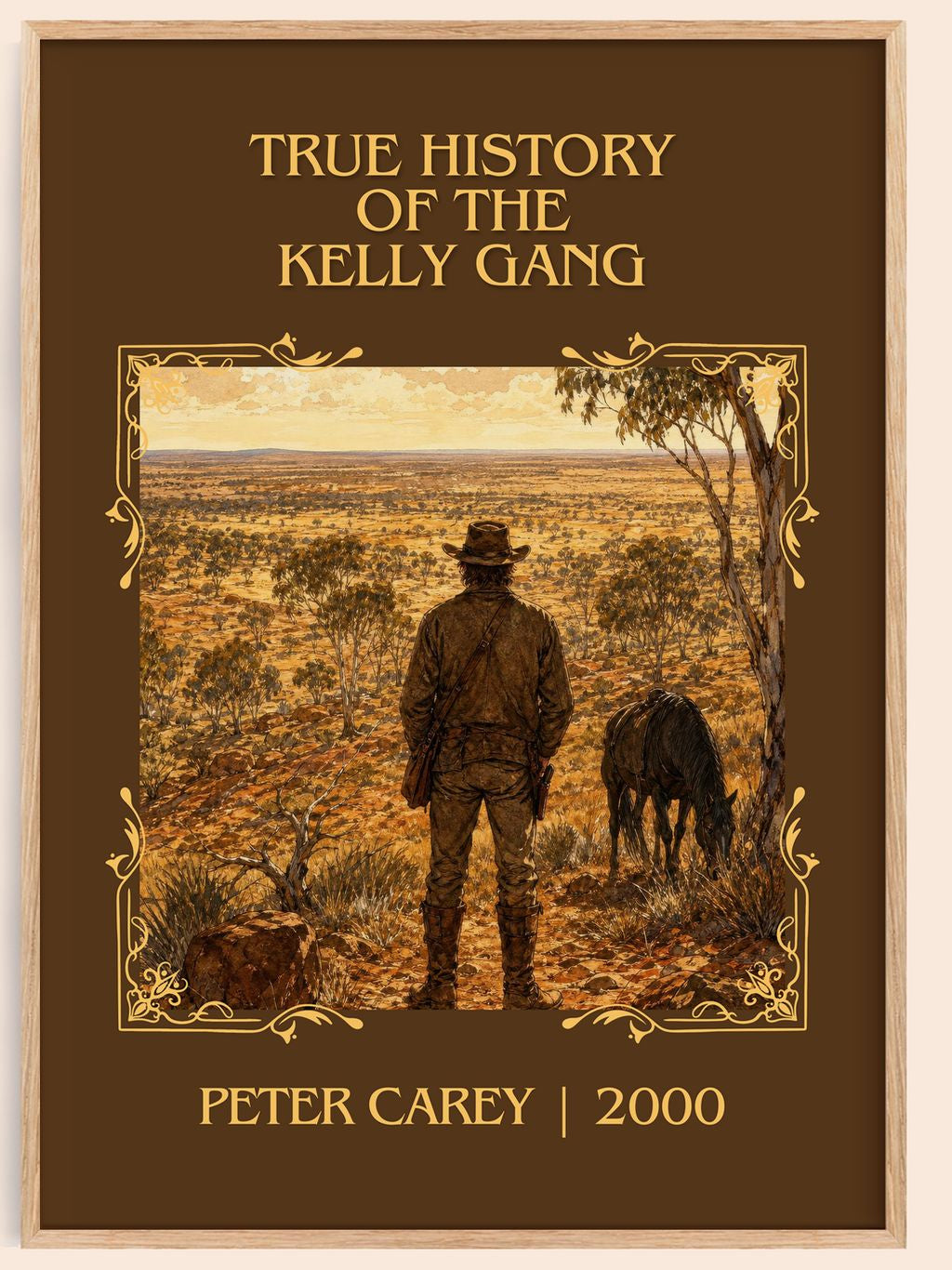 True History of the Kelly Gang Classic Book Art Print by Peter Carey – book poster