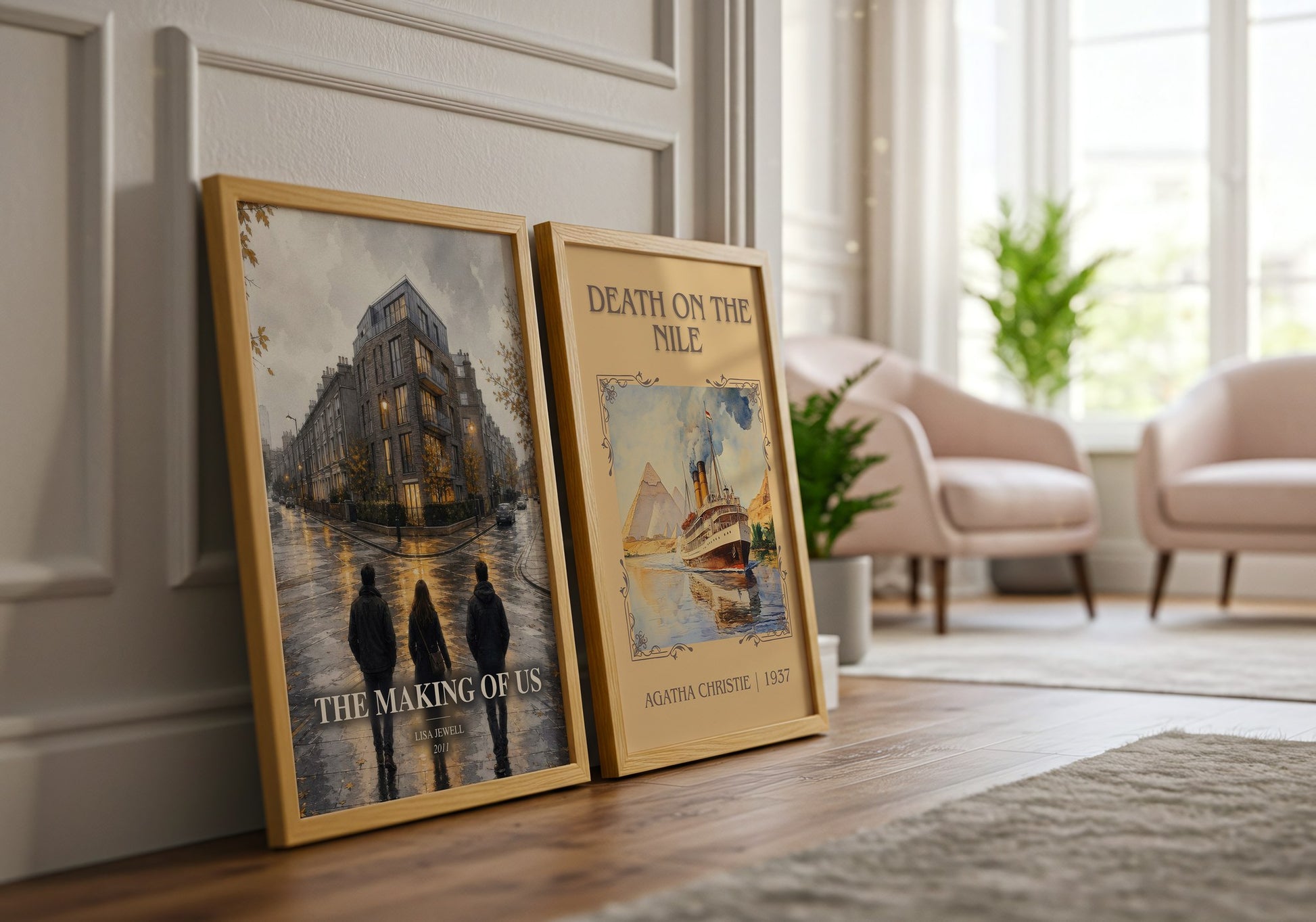 The Making Of Us watercolour print framed by window – literary home decor