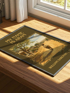 My Name Is Aram Classic Book Art Print by William Saroyan – print on a sunlit desk