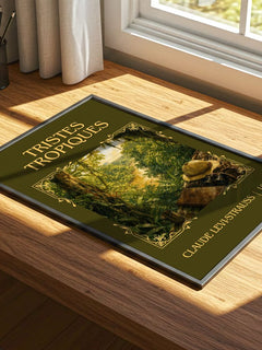 Tristes Tropiques Classic Book Art Print by Claude Lévi-Strauss – print on a sunlit desk