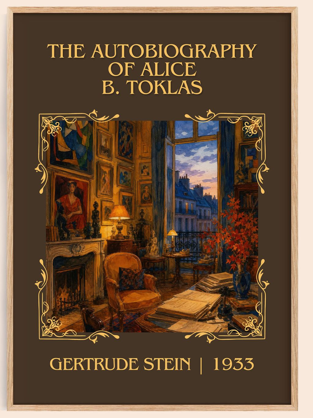 Autobiography of Alice B. Toklas Classic Book Art Print by G. Stein – book poster