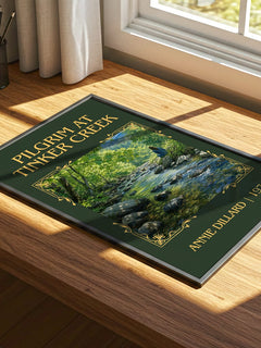 Pilgrim at Tinker Creek Classic Book Art Print by Annie Dillard – print on a sunlit desk