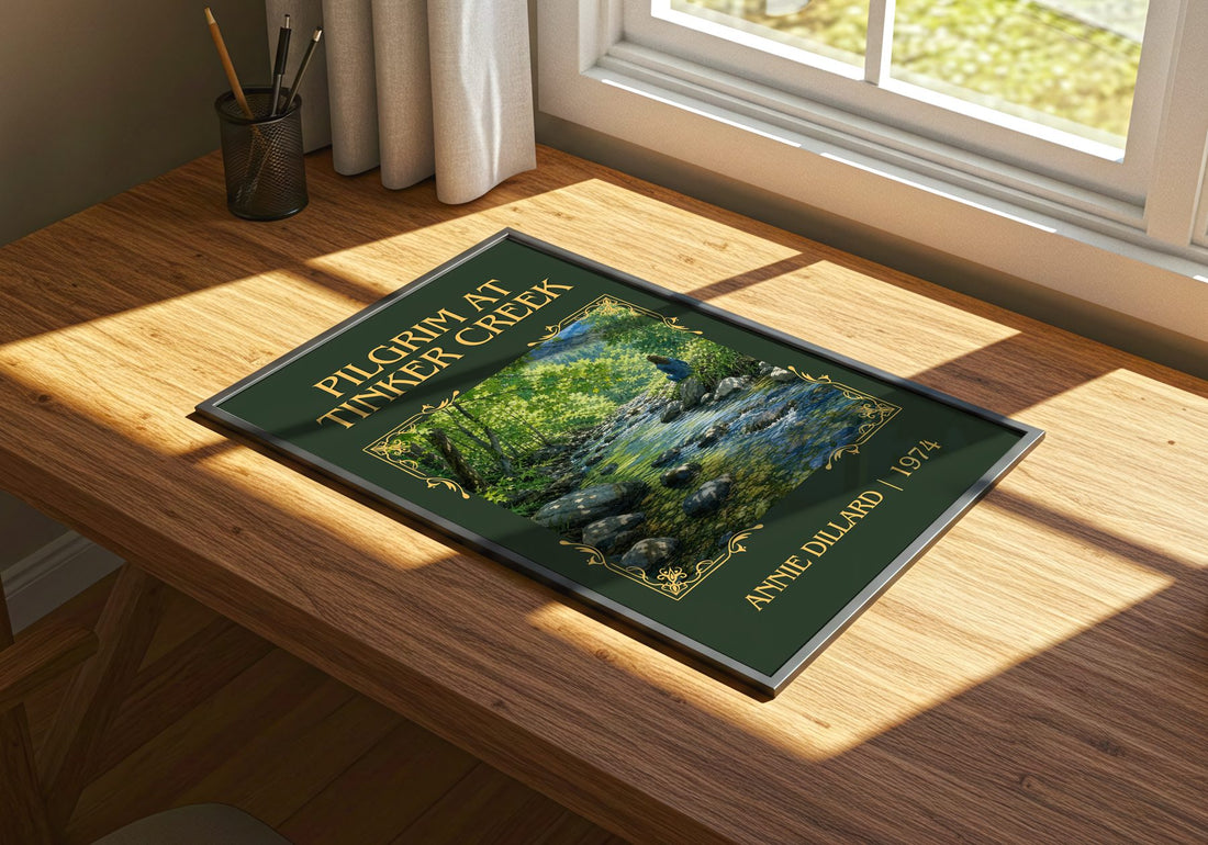 Pilgrim at Tinker Creek Classic Book Art Print by Annie Dillard – print on a sunlit desk