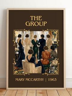 The Group Classic Book Art Print by Mary McCarthy – framed print leaning on a wooden floor