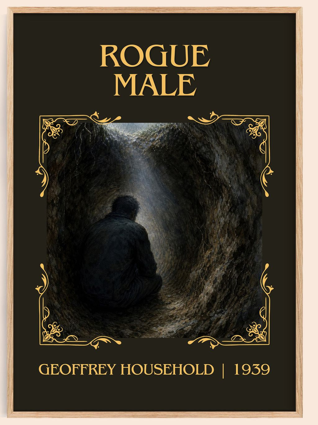 Rogue Male Classic Book Art Print by Geoffrey Household – book poster