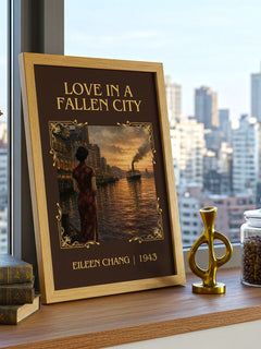 Love In A Fallen City Classic Book Art Print by Eileen Chang – framed print on a city-view windowsill