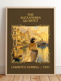 The Alexandria Quartet Classic Book Art Print by Lawrence Durrell – framed print leaning on a wooden floor