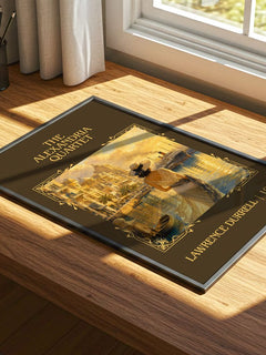 The Alexandria Quartet Classic Book Art Print by Lawrence Durrell – print on a sunlit desk
