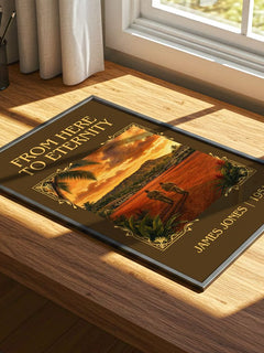 From Here to Eternity Classic Book Art Print by James Jones – print on a sunlit desk