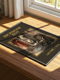 Rickshaw Boy Classic Book Art Print by Lao She – print on a sunlit desk