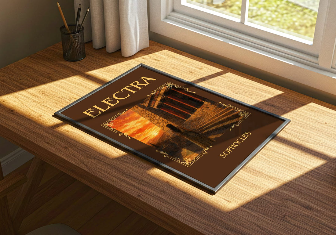 Electra Classic Book Art Print by Sophocles – print on a sunlit desk