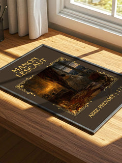 Manon Lescaut Classic Book Art Print by Abbe Prevost – print on a sunlit desk