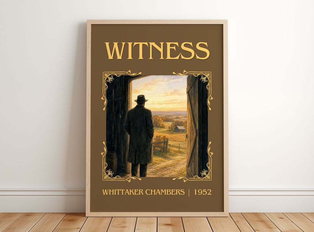 Witness Classic Book Art Print by Whittaker Chambers – framed print leaning on a wooden floor