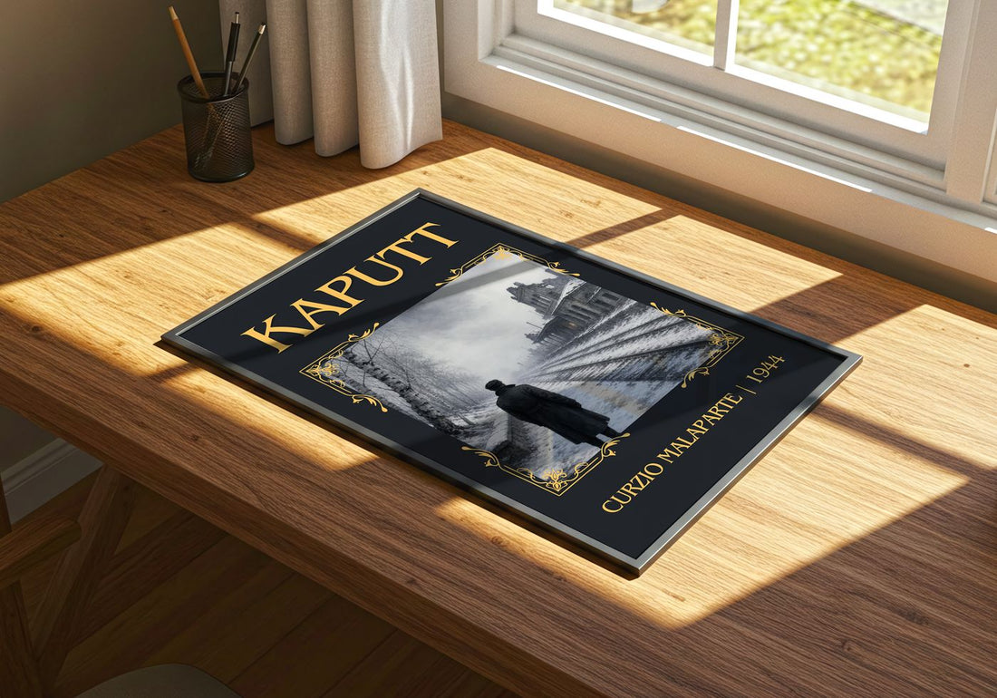 Kaputt Classic Book Art Print by Curzio Malaparte – print on a sunlit desk