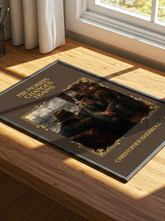 Mr Norris Changes Trains Classic Book Art Print by C. Isherwood – print on a sunlit desk