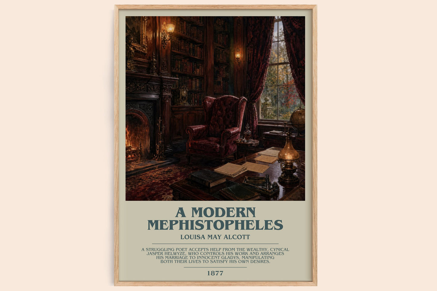 A Modern Mephistopheles bookish book poster by Louisa May Alcott – framed literary art print