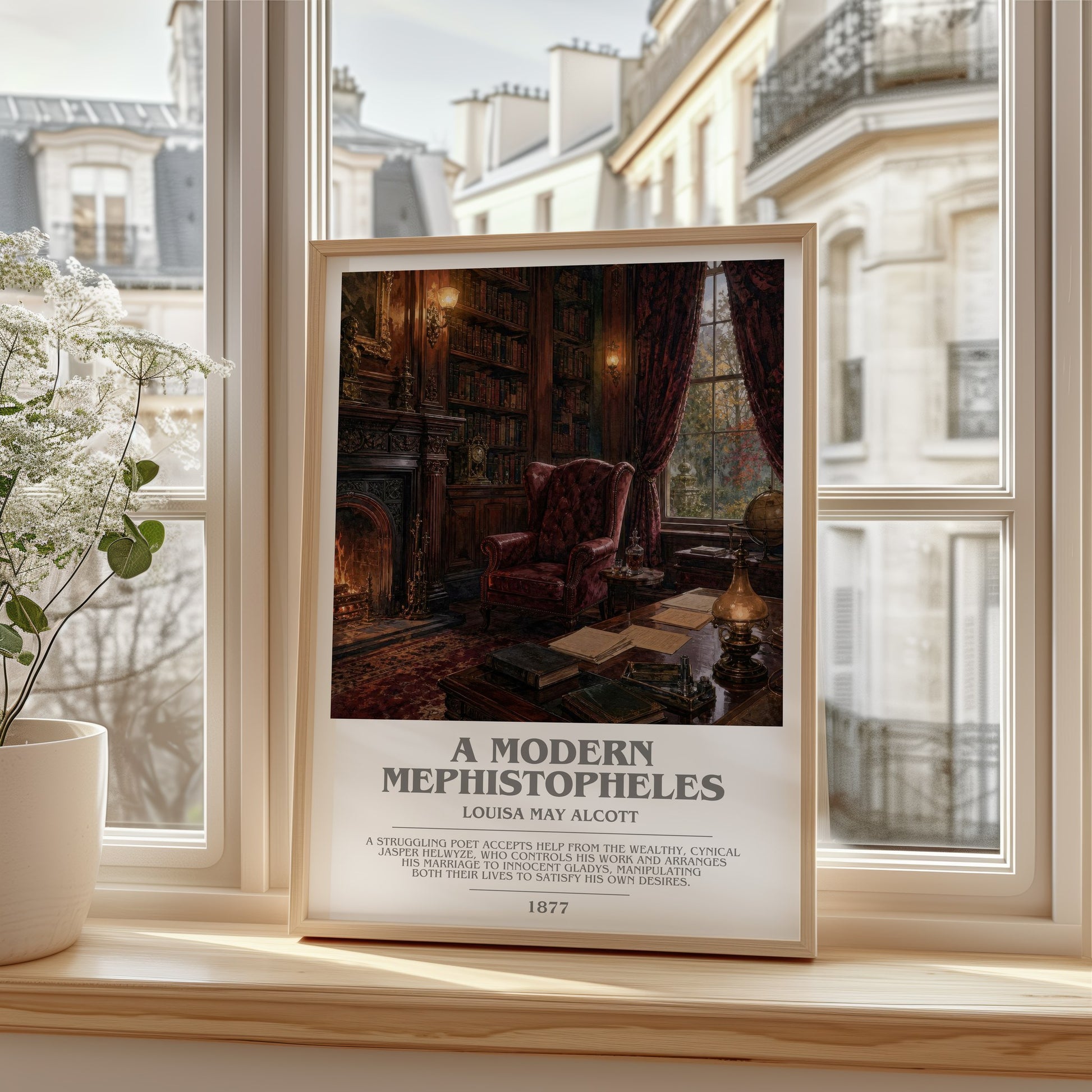 A Modern Mephistopheles bookish poster colour and style options – Louisa May Alcott book art