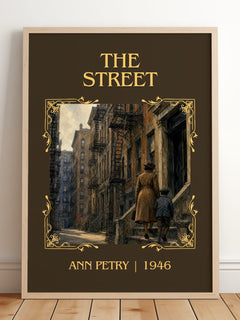 The Street Classic Book Art Print by Ann Petry – framed print leaning on a wooden floor