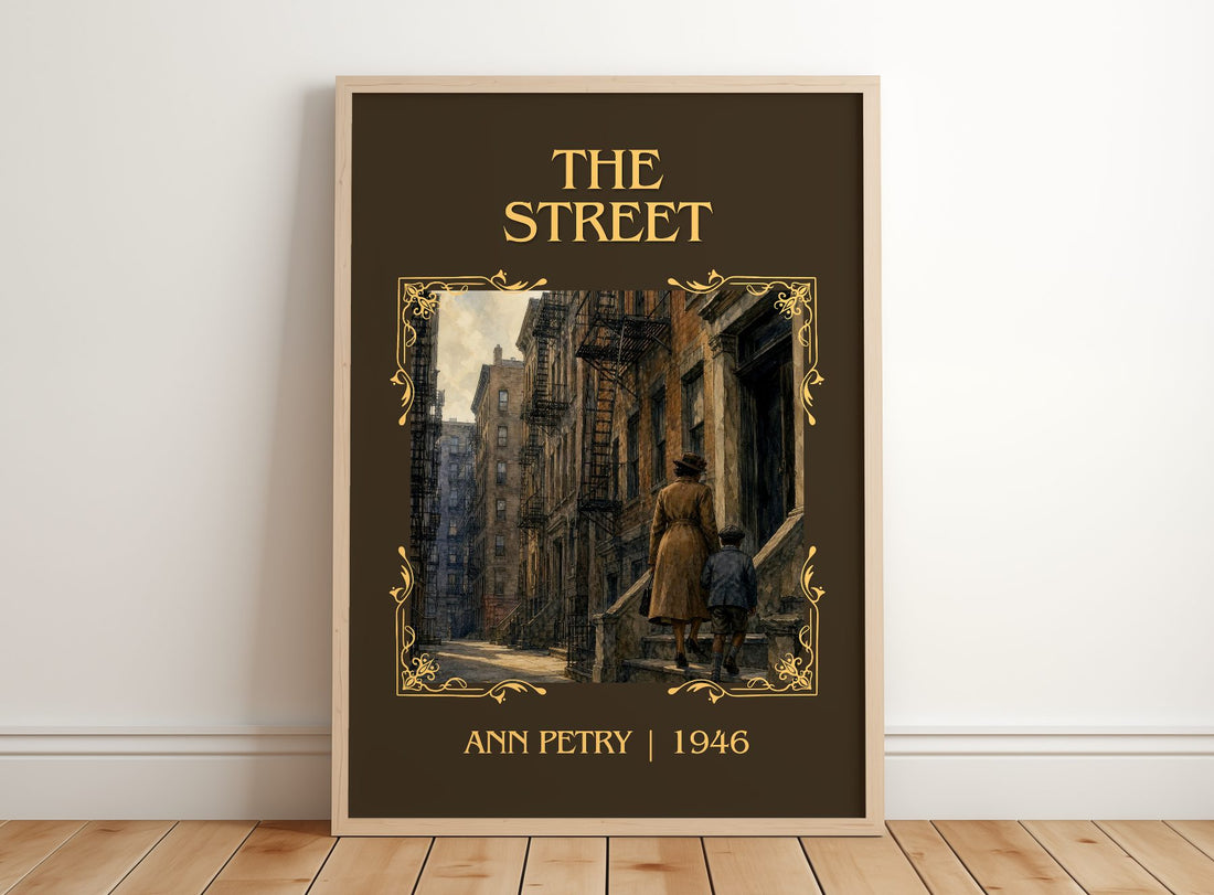 The Street Classic Book Art Print by Ann Petry – framed print leaning on a wooden floor