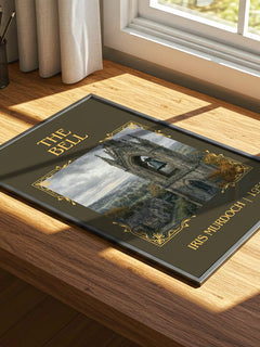 The Bell Classic Book Art Print by Iris Murdoch – print on a sunlit desk