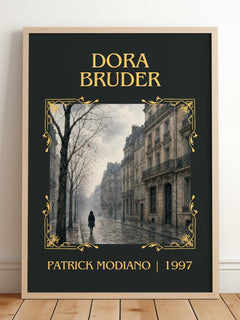 Dora Bruder Classic Book Art Print by Patrick Modiano – framed print leaning on a wooden floor