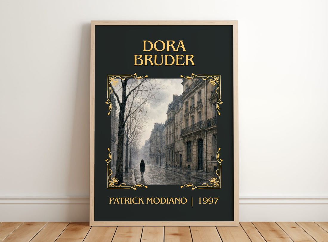 Dora Bruder Classic Book Art Print by Patrick Modiano – framed print leaning on a wooden floor