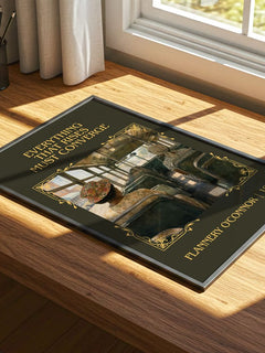 Everything That Rises Must Converge Classic Book Art Print by Flannery O'Connor – print on a sunlit desk