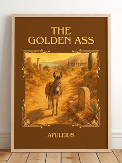 The Golden Ass Classic Book Art Print by Apuleius – framed print leaning on a wooden floor
