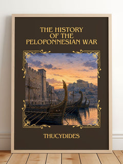 History of the Peloponnesian War Classic Book Art Print by Thucydides – framed print leaning on a wooden floor