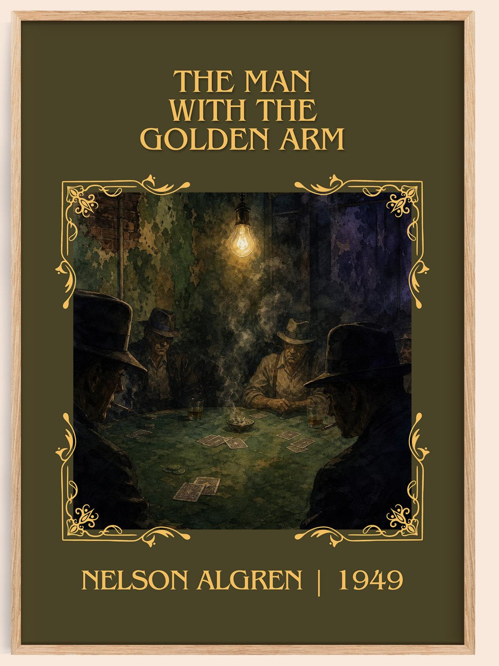 The Man with the Golden Arm Classic Book Art Print by Nelson Algren – book poster