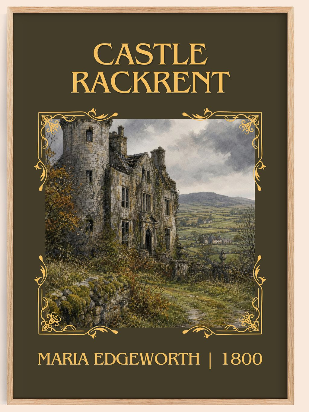 Castle Rackrent Classic Book Art Print by Maria Edgeworth – book poster